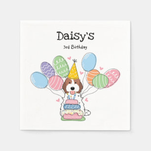 Serviette En Papier Livre blanc Brown Cockapoo Cavapoo Anniversaire