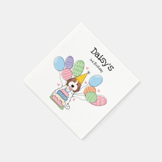 Serviette En Papier Livre blanc Brown Cockapoo Cavapoo Anniversaire (Coin)