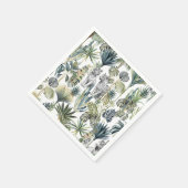 Serviette En Papier Livre blanc Jungle Tiges blanches serviettes (Coin)