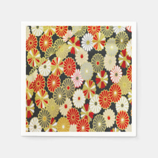Serviette En Papier Livre blanc rouge japonais Kimono floral découpage