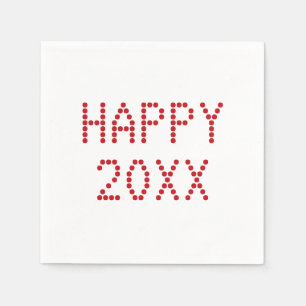 Serviette En Papier Livre blanc rouge moderne Happy New Year paper