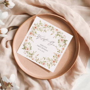 Serviette En Papier Livre d'anniversaire des enfants Roses sauvages