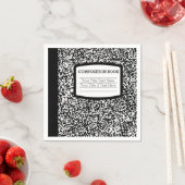 Serviette En Papier Livre de composition personnalisé Noir/Blanc École (En situation)