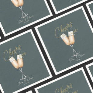 Serviette En Papier Livre de Fête des mariées Vert or pour l'amour