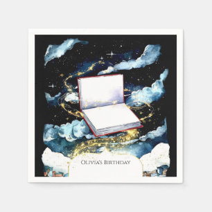 Serviette En Papier Livre d'histoire de bibliothèque personnalisée sim