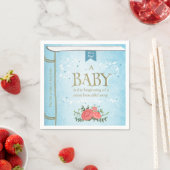 Serviette En Papier Livre d'histoire papier Baby shower Napkin garçon  (En situation)