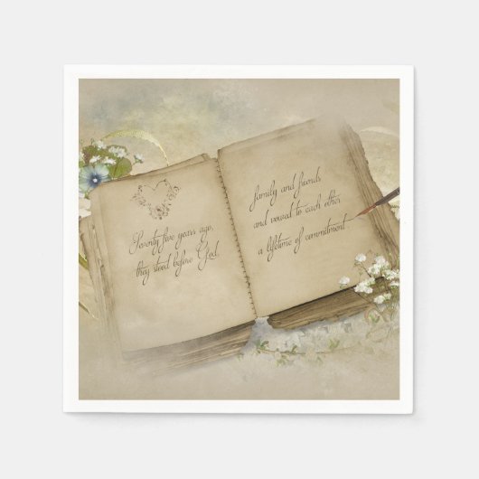 Serviette En Papier Livre du 75e anniversaire (Devant)