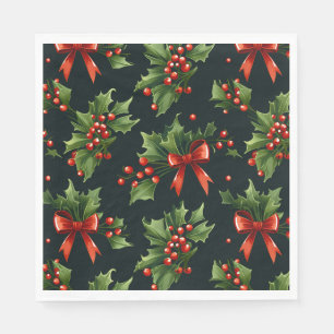 Serviette En Papier Livre Holiday Holly