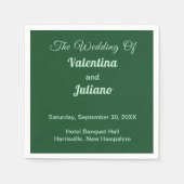 Serviette En Papier Livre Mariage émérite monochrome vert (Devant)