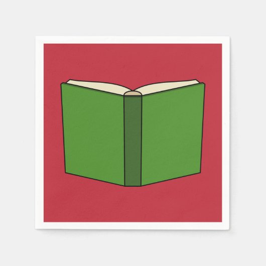 Serviette En Papier Livre vert de dessin (Devant)