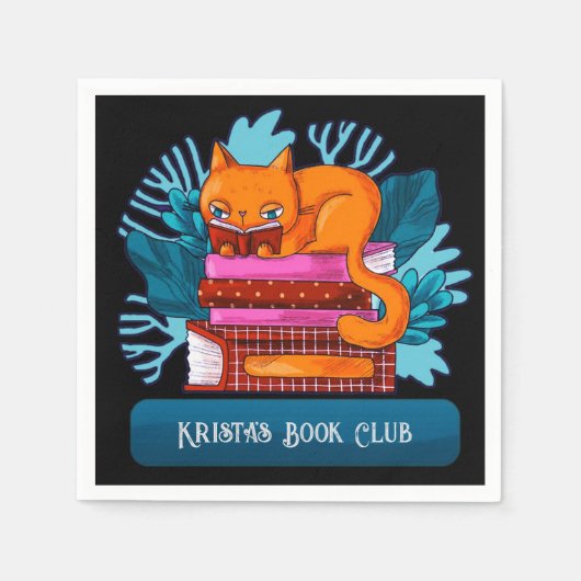 Serviette En Papier Livres Approuvés pour chats personnalisés (Devant)