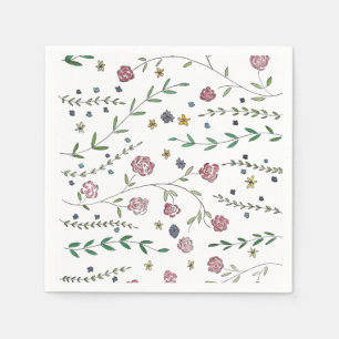 Serviette En Papier Livres & Blossoms Cocktail Napkins