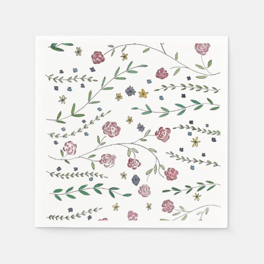 Serviette En Papier Livres & Blossoms Cocktail Napkins (Devant)