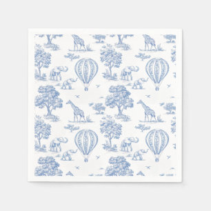 Serviette En Papier livres de baby shower de safari bleu pour bébé
