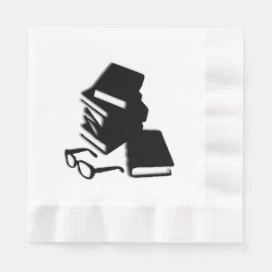Serviette En Papier Livres et lunettes