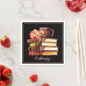 Serviette En Papier Livres Et Thé Noir (En situation)