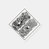 Serviette En Papier Livres Et Vin Couleur Me Doodle 5 (Coin)