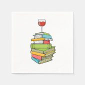 Serviette En Papier Livres Et Vin J'Aime Lire Livres (Devant)