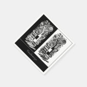 Serviette En Papier Livres Et Vins Noirs Et Blancs (Coin)