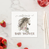 Serviette En Papier Livres rustiques pour chevaux pour Baby shower (En situation)