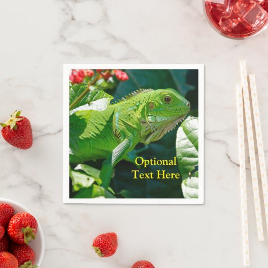 Serviette En Papier Lizard vert Iguana personnalisé (En situation)