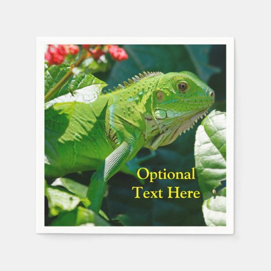 Serviette En Papier Lizard vert Iguana personnalisé (Devant)