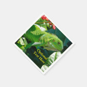 Serviette En Papier Lizard vert Iguana personnalisé (Coin)