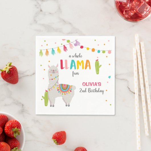 Serviette En Papier Llama anniversaire Papier Naples Alpaca Fiesta Cac (En situation)