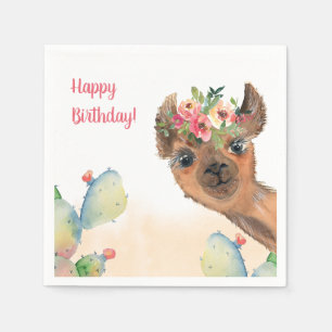 Serviette En Papier Llama Boho personnalisé