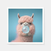 Serviette En Papier Llama Bubblegum Funny (Devant)