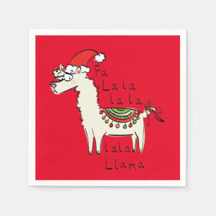 Serviette En Papier Llama Cute Drôle Noël Vacances