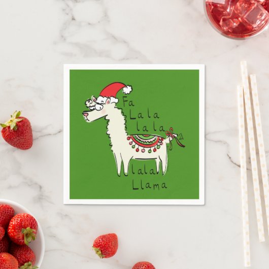 Serviette En Papier Llama Cute Drôle Noël Vacances (En situation)