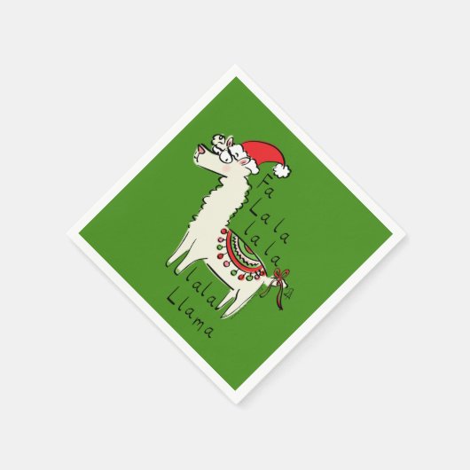 Serviette En Papier Llama Cute Drôle Noël Vacances (Coin)