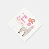 Serviette En Papier Llama d'anniversaire (Coin)