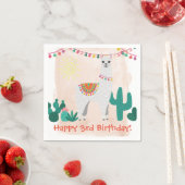 Serviette En Papier Llama fête d'anniversaire (En situation)