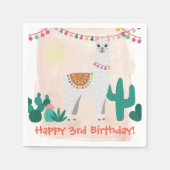 Serviette En Papier Llama fête d'anniversaire (Devant)
