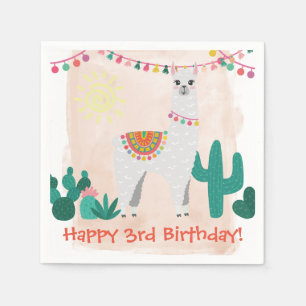 Serviette En Papier Llama fête d'anniversaire