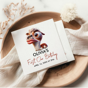 Serviette En Papier Llama Fiesta Funny Caricature 1er anniversaire