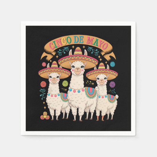 Serviette En Papier Llama Funny Cinco De Mayo Fête (Devant)