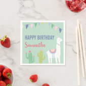 Serviette En Papier Llama Joyeux fête de fête d'anniversaire (En situation)