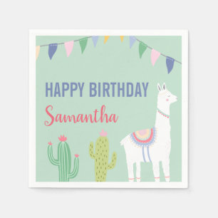 Serviette En Papier Llama Joyeux fête de fête d'anniversaire