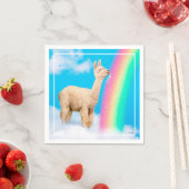 Serviette En Papier Llama Licking Rainbow (En situation)