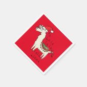 Serviette En Papier Llama Mignon Drôle Noël Vacances (Coin)