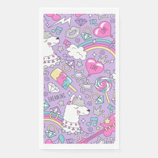 Serviette En Papier Llama motif 1 (Devant)