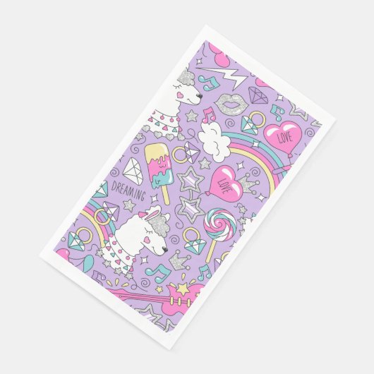 Serviette En Papier Llama motif 1 (Coin)