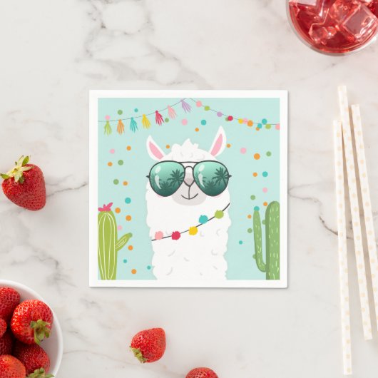 Serviette En Papier Llama Rama Papier Naples Fiesta Party Alpaca (En situation)