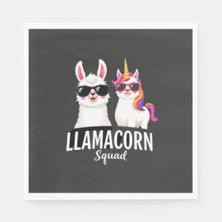 Serviette En Papier Llamacorn Squad Drôle de Licorne Llama Squad Noël