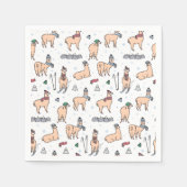 Serviette En Papier Llamas En Casquette & Écarts Motif de ski (Devant)