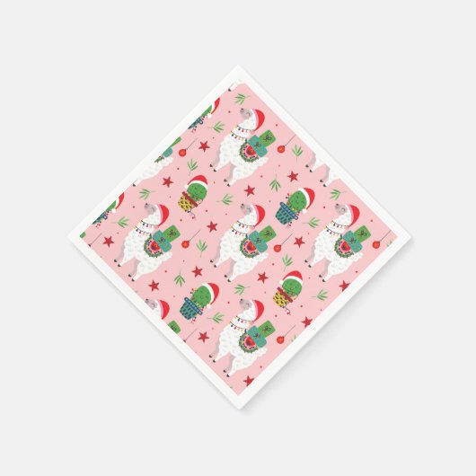 Serviette En Papier Llamas et cactus Motif de Noël (Coin)