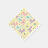 Serviette En Papier Llamas rose, jaune pourpre mignonne adorable (Coin)